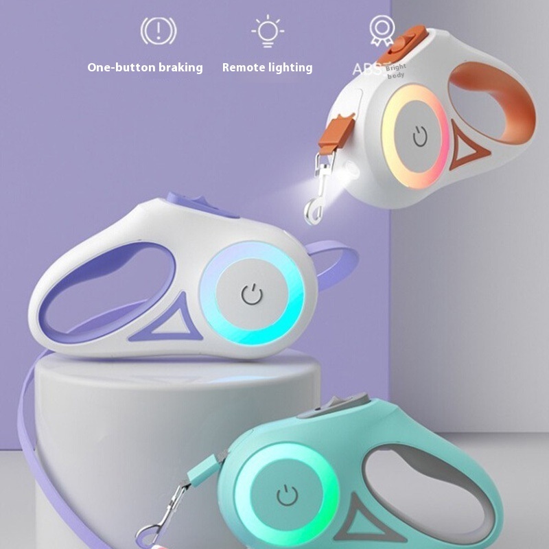 Dog Leash Retractable Leash And Dog Collar Spotlight Automatic Pet Dog Cat Traction Rope For Small Medium Dogs Pet Product - Imagen 3
