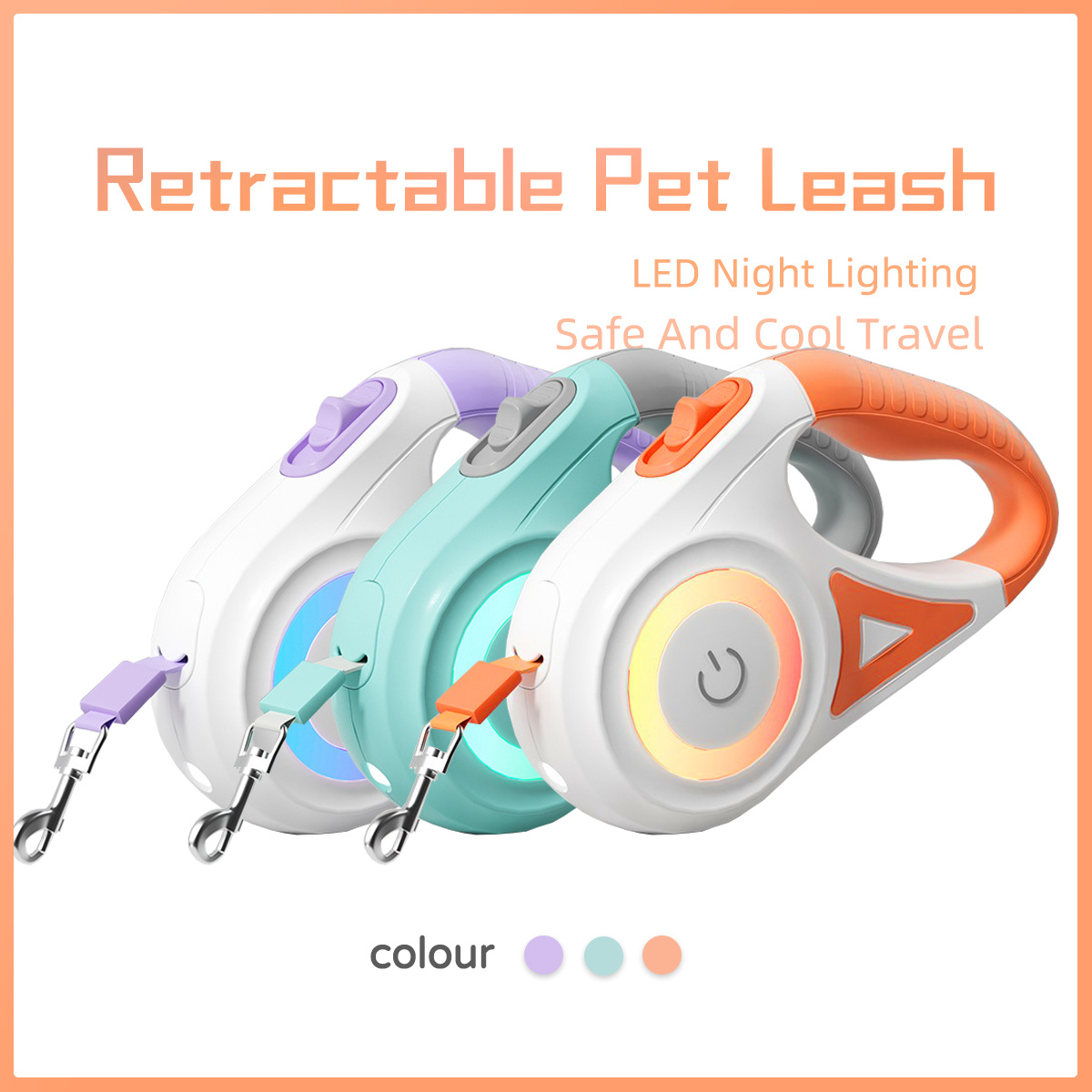 Dog Leash Retractable Leash And Dog Collar Spotlight Automatic Pet Dog Cat Traction Rope For Small Medium Dogs Pet Product - Imagen 8