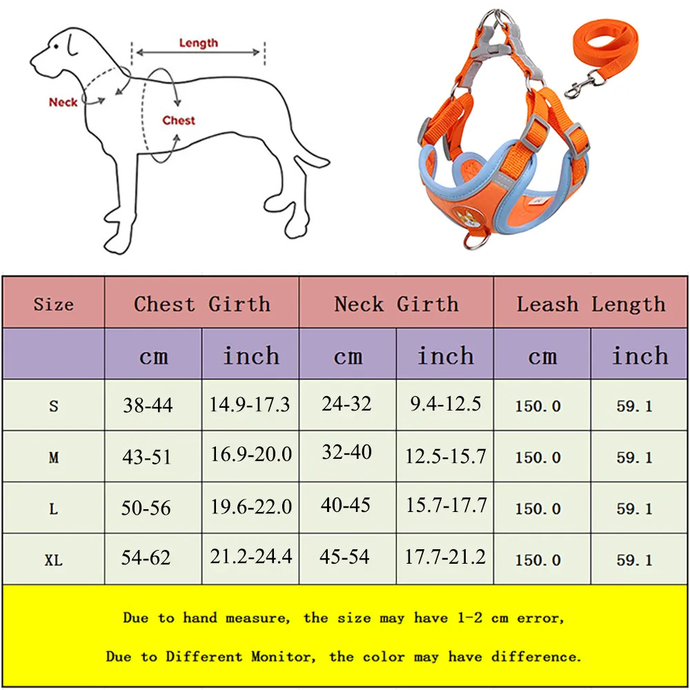 Nuevo conjunto de arnés y correa para perros - Set ajustable de arnés y correa para cachorros y gatos, chaleco arnés reflectante para paseos sin tirones para perros pequeños y Chihuahua/ New Dog Leash And Harness Set Pet Dog Harness And Leash Set Adjustable Puppy Cat Harness Vest Reflective Walking No Pull Lead Leash For Small Dogs Chihuahua - Imagen 2