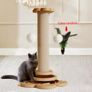 Rascador alto para gatos de tamaño grande - Poste resistente de sisal natural con base robusta, 46CM / LARGE TALL CAT SCRATCHING POST STRONG NATURAL SISAL POLE HEAVY DUTY BASE 46CM