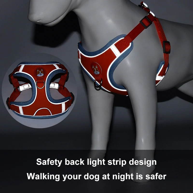 Nuevo conjunto de arnés y correa para perros - Set ajustable de arnés y correa para cachorros y gatos, chaleco arnés reflectante para paseos sin tirones para perros pequeños y Chihuahua/ New Dog Leash And Harness Set Pet Dog Harness And Leash Set Adjustable Puppy Cat Harness Vest Reflective Walking No Pull Lead Leash For Small Dogs Chihuahua - Imagen 6